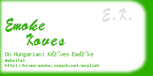 emoke koves business card